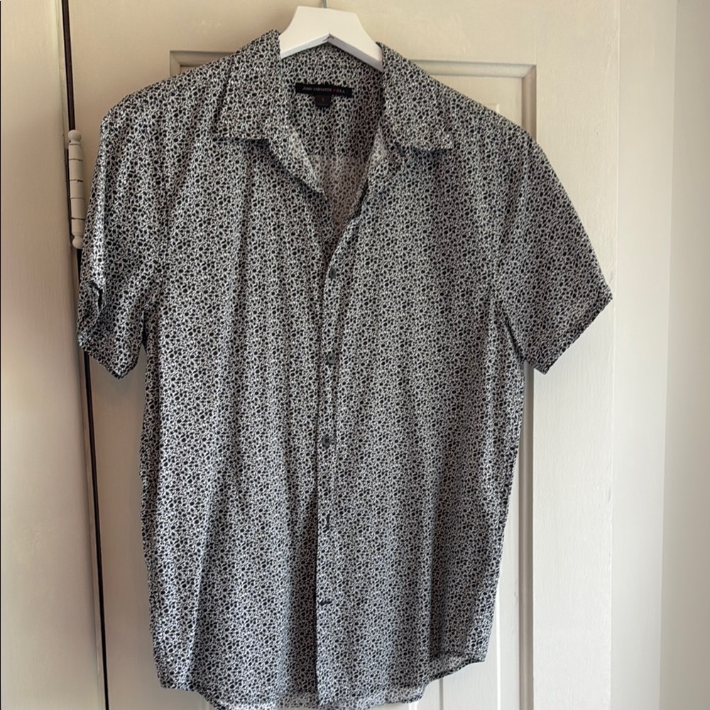 John Varvatos Black and White Casual Button Down Shirt